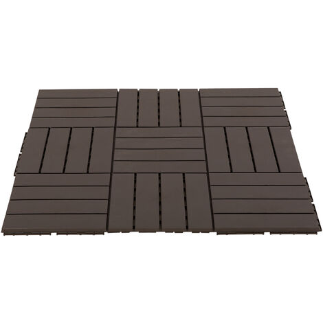 Caillebotis - dalles terrasse - lot de  9 - emboîtables, installation très simple - petits carreaux composite plastique imitation bois chocolat