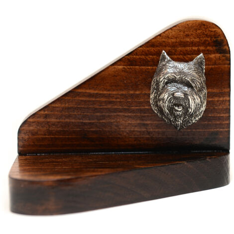 Cairn Terrier II: candelabro de madera con perro, soporte para velas de té, recuerdo para perro de Art-Dog