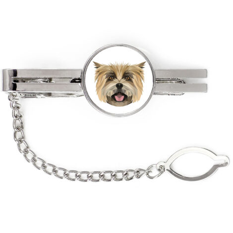 Cairn Terrier - Pinza de corbata geométrica con foto e inscripción Art-Dog