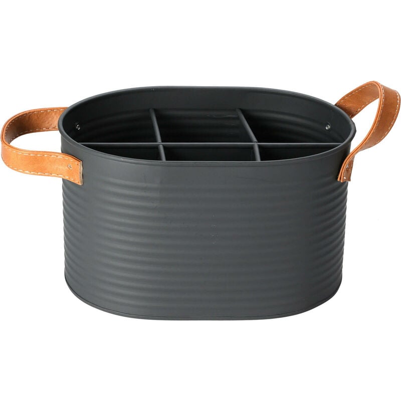 Home Styling - Caisse à bouteilles, poignées en cuir, pour 6 bouteilles