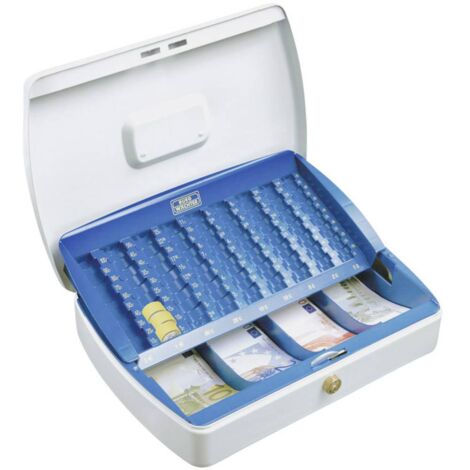 Caisse à monnaie Burg Wächter ZK 2307 EURO (l x h x p) 330 x 75 x 235 mm blanc, bleu