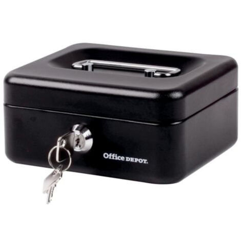 Caisse à monnaie en acier - Office Depot - Noir