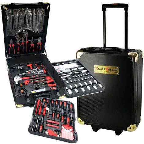 Mallette XXL avec 399 outils valise à roulettes coffret bricolage  MONMOBILIERDESIGN 127 Pas Cher 