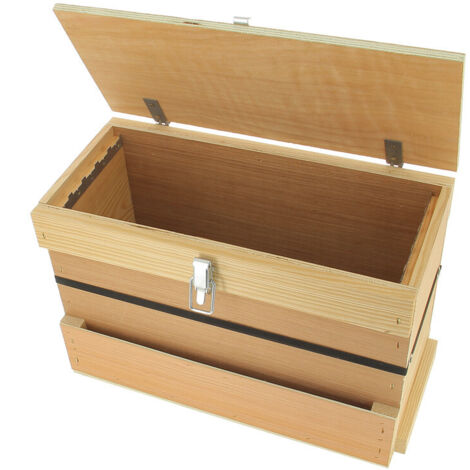Caisse à outils en bois – Grand compartiment avec crémaillères – Casier pour outils apicoles – Finitions soignées et esthétiques – Apiculture.Net
