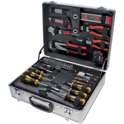 Caisse a outils - mallette aluminium 129 pieces 425 x 350 x 235 mm