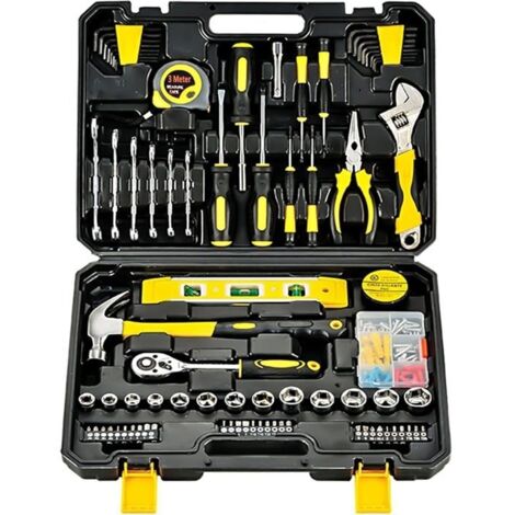 Caisse À Outils,Ensemble D'Outils De 108 Pièces Avec Jeu De Clés,Jeu De Tournevis,Pince À Bec Effilé,Marteau À Griffes Et Autres O