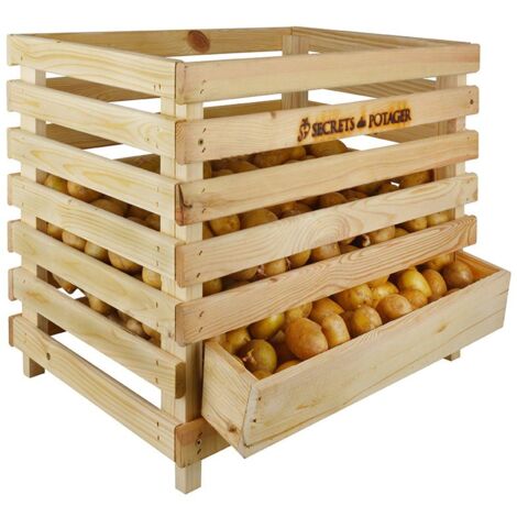 Caisse à pommes de terre - L 47 x l 59,5 x H 49,3 - Bois - Livraison gratuite