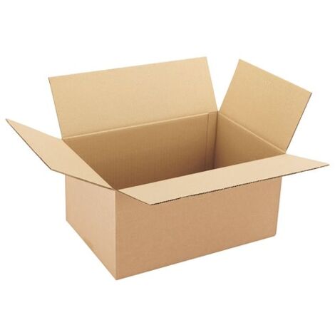 Caisse américaine kraft brun double cannelure L 40 x l 30 x H 20 cm - Lot de 10 - Maxiburo