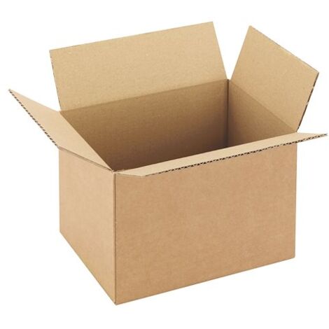 Caisse américaine kraft brun simple cannelure H 14 x L 14 x P 20 cm - Lot de 25