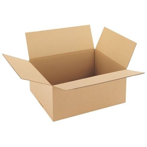 Caisse américaine kraft brun simple cannelure H 16 x L 27 x P 36 cm - Lot de 25