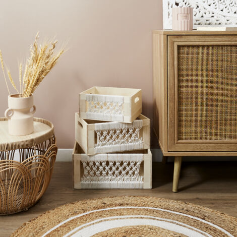 Caisse Bois Gigogne Boho X3