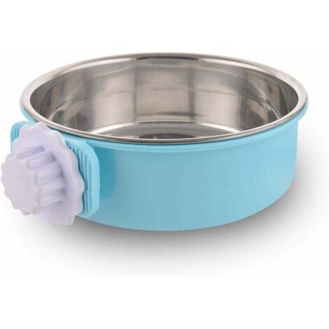 Caisse Chien Bol Amovible en Acier Inoxydable Gamelle à Suspendre pour Animal Domestique Cage Petit Bol d'eau Feeder Nourriture pour Chiens Chats Lapins Birdsgreen Pet Supplies