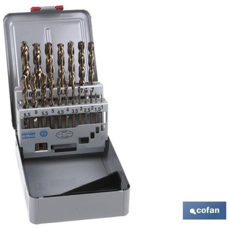 Caisse de 19 forets à métaux (Ø1-10 mm.) COFAN 09741141