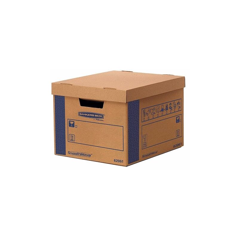 Caisse de déménagement Automatique SmoothMove Prime FastFold Box Fellowes l 43 x l 38,7 x h 28,7 cm - Lot de 5