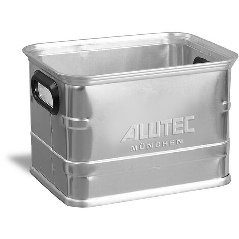 Caisse de manutention en aluminium - compatible avec palettes Europe - capacité 28 l - Coloris: argent alu