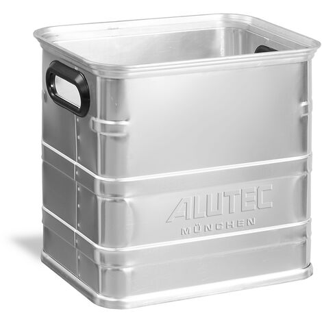 Caisse de manutention en aluminium - compatible avec palettes Europe - capacité 40 l - Coloris: argent alu