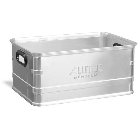 Caisse de manutention en aluminium - compatible avec palettes Europe - capacité 56 l - Coloris: argent alu