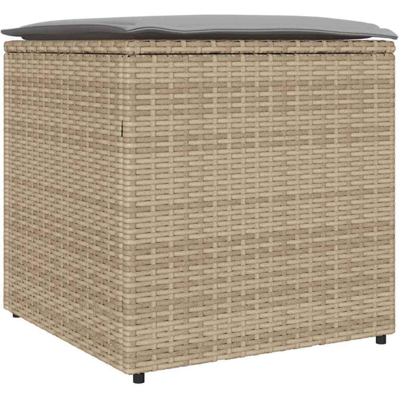 Vidaxl - Coffre de rangement extérieur Beige Rattan synthétique Moyen