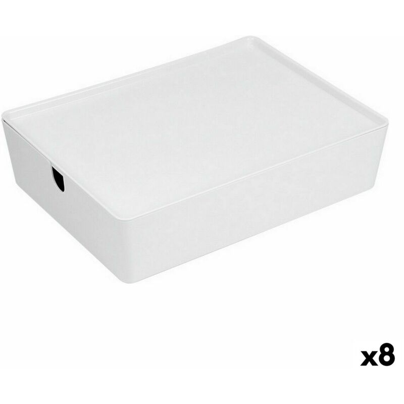 Confortime - Boîte d'organisation empilable avec couvercle 35 x 26 x 8,5 cm (8 pièces)