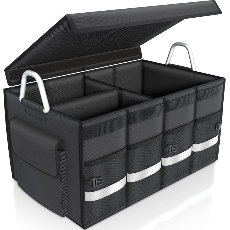 Caisse de Rangement pour Voiture Grande Capacité (55L) - Pliable & Organisée