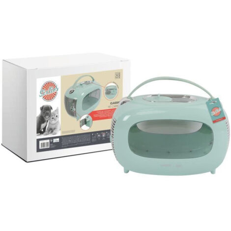 Caisse de transport - M PETS - SIXTIES Classic - Poignée - Sac à dos - Ouverture arrière - 5 kg max - Bleu