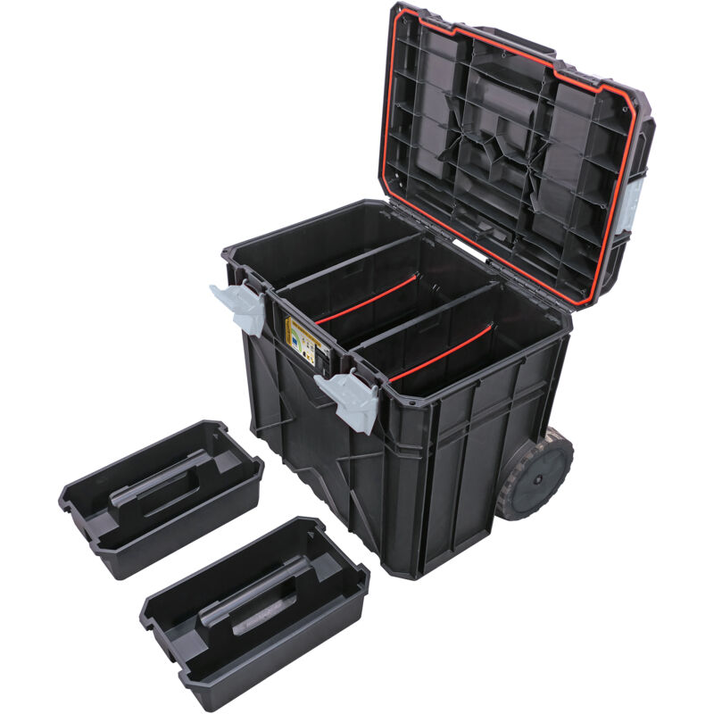 Peugeot Psp - StorageHub-6550 Caisse à outils mobile avec 2 roues antidérapantes et poignée télescopique inclinable de 65L compatible avec les