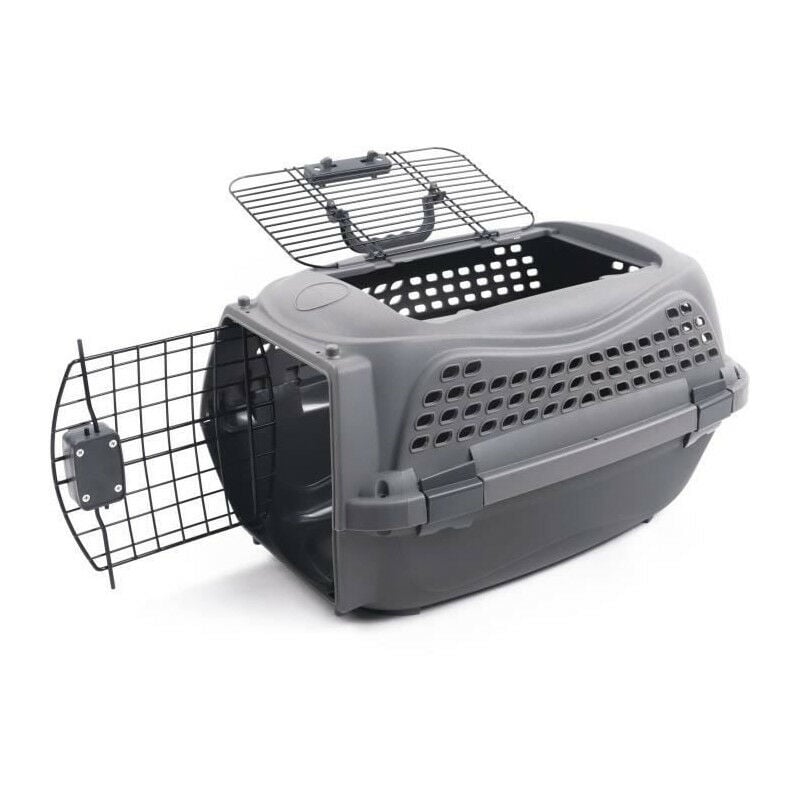 M Pets - Caisse de transport pour chat m.pets eco giro - Cage en plastique - Taille m - Gris