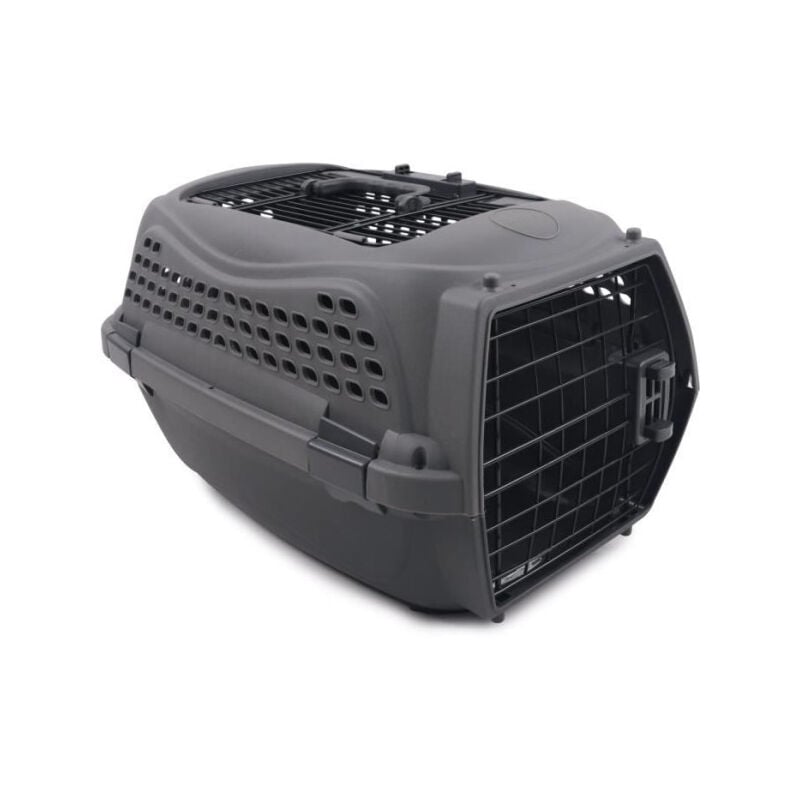 Caisse de transport pour chat m.pets eco giro - Cage en plastique - Taille s - Gris