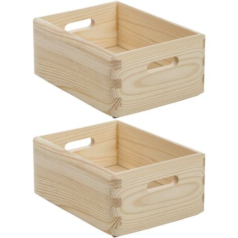 ASTIGARRAGA Caisse en bois de rangement (Lot de 2)