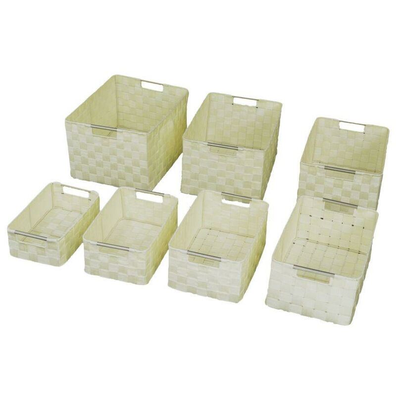 Webmarketpoint - Caisse en polyester crème 1-7 cm38x28h21
