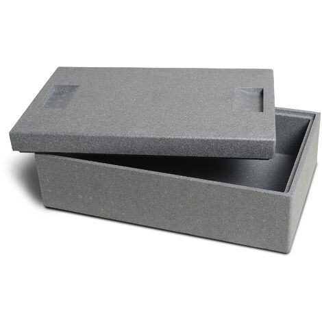 Caisse isotherme PS gris, 54,5x35x18 cm, paroi : 2 cm - Gris