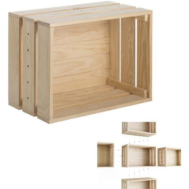 Astigarraga - Caisse en pin massif modulable Home box Grande