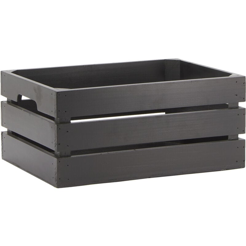 Caisse noire de rangement en pin