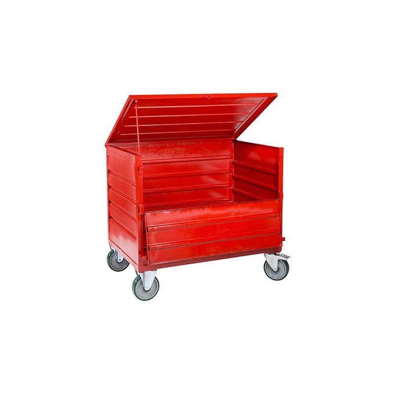 Caisse en tôle acier verrouillable avec roues - Charge max 1000kg - MANU9WA