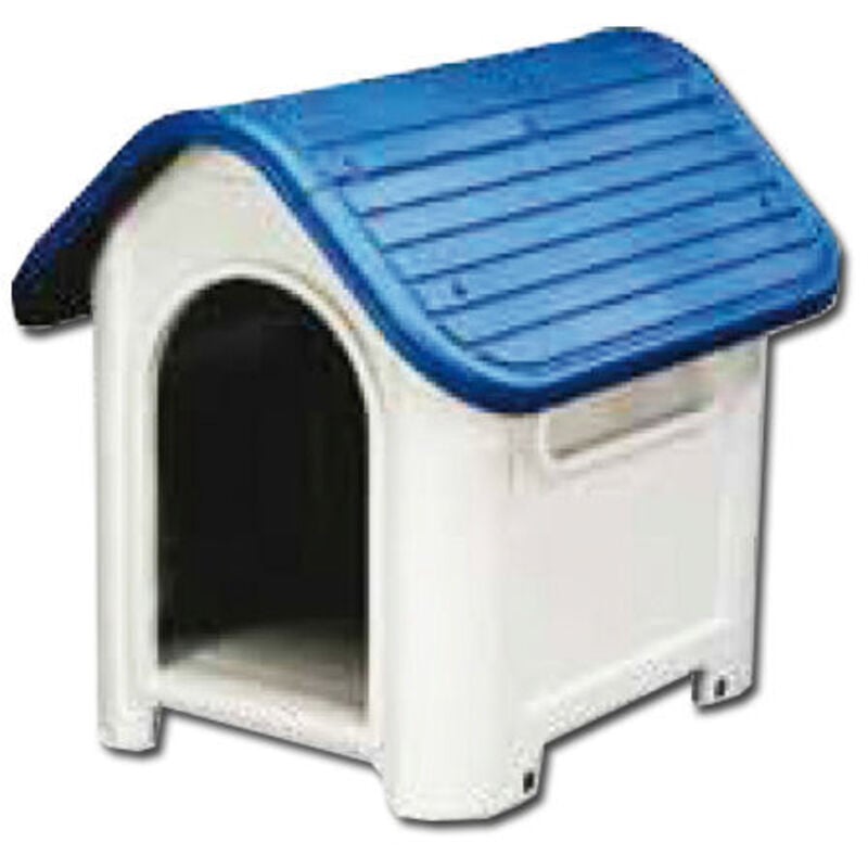 Fplus - Caisse pour chien en résine bleue et blanche 75x59,2x66 DB-403