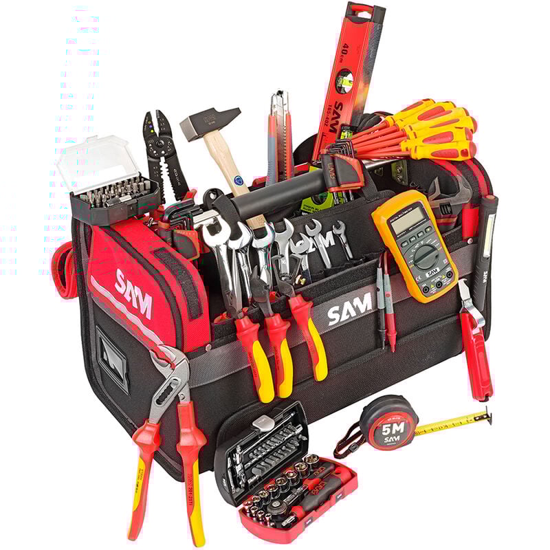 Sam Outillage - Caisse textile 39 litres + 122 Outils électricien CP-ELEC1