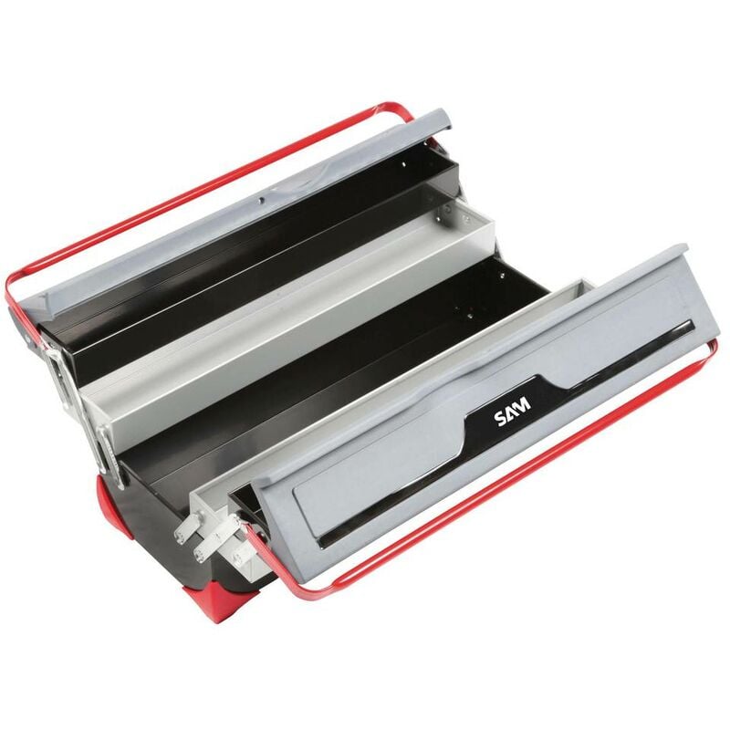 Sam Outillage - caisse tole bimatiere 5 cases BOX1