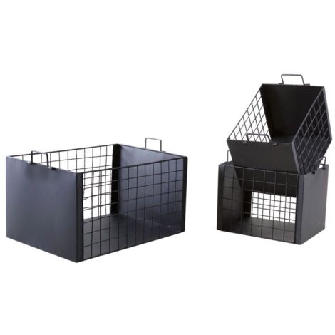 Caisses de rangement en métal laqué mat - métal laqué mat