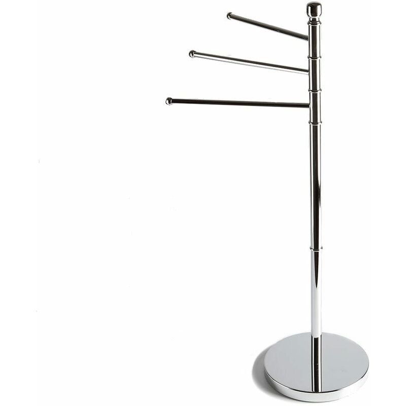 Kiamami Valentina - Caisson Au Sol Avec 3 Porte-Serviettes En Acier Chromé