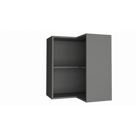 Caisson d'angle haut 2 portes hauteur 624 mm largeur 650 mm prodondeur 650 mm coloris blanc portes 297 mm et 317 mm