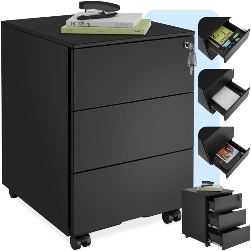 Caisson de bureau à roulettes Magna avec 3 tiroirs verrouillables -