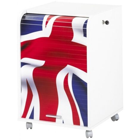 Caisson de Bureau Blanc 2 Tiroirs - Coloris: Drapeau anglais 701