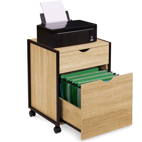 Caisson de bureau DETROIT 2 tiroirs design industriel - Multicolore