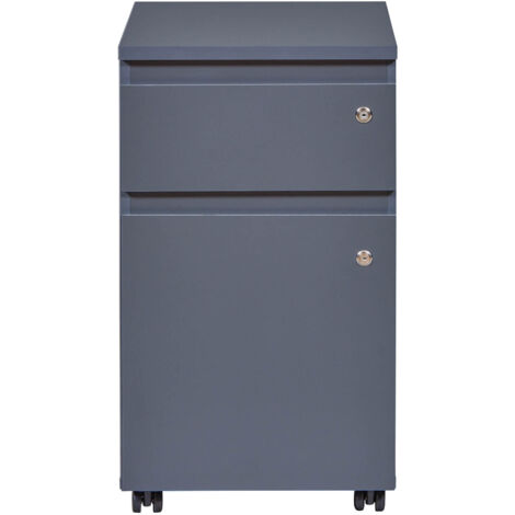Caisson de bureau en bois coloris gris Anthracite - longueur 44 x profondeur 51x hauteur 76 cm