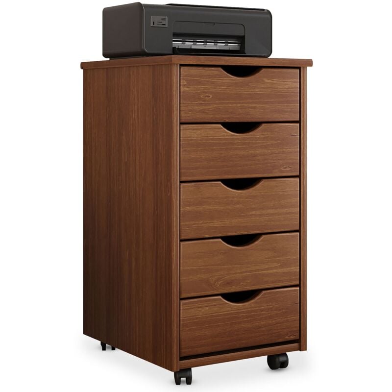 Idimex - Caisson de bureau lagos l 35 cm, en bois - Coloris brun foncé