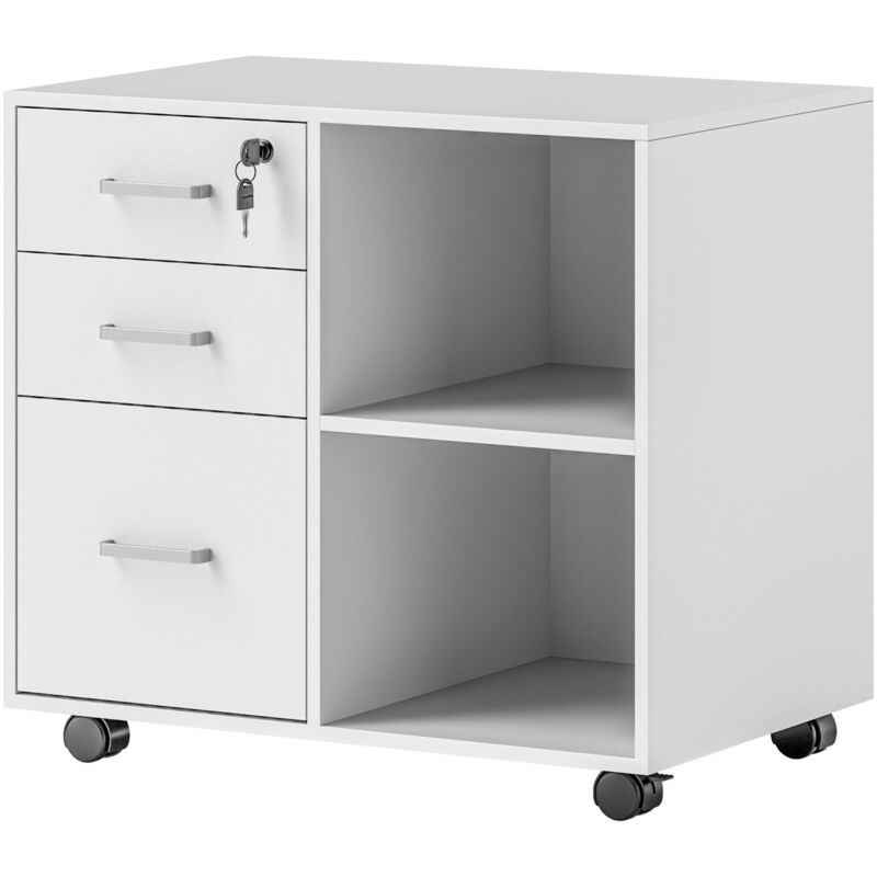 Caisson de bureau support imprimante mobile YSOLDE blanc