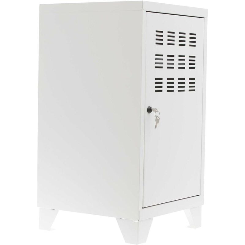 Casier de rangement en métal 74 cm Collégien Blanc mat