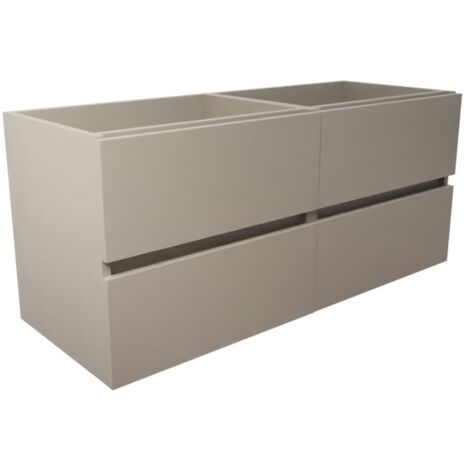 Caisson de salle de bain ROSALY INOX - 120 cm- Gris- Plan vasque en