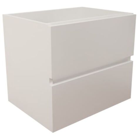 Caisson de salle de bain ROSALY INOX - 60 cm- Blanc- Plan vasque en