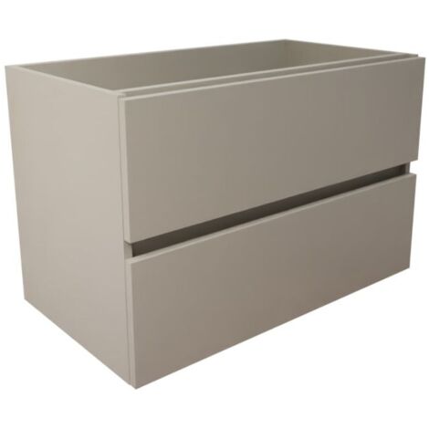Caisson de salle de bain ROSALY INOX - 80 cm- Gris- Plan vasque en